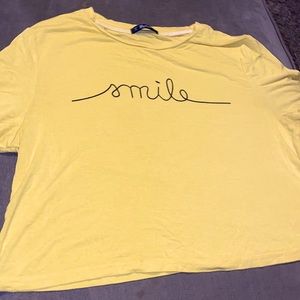 Yellow "Smile" Cropped T! Size M
